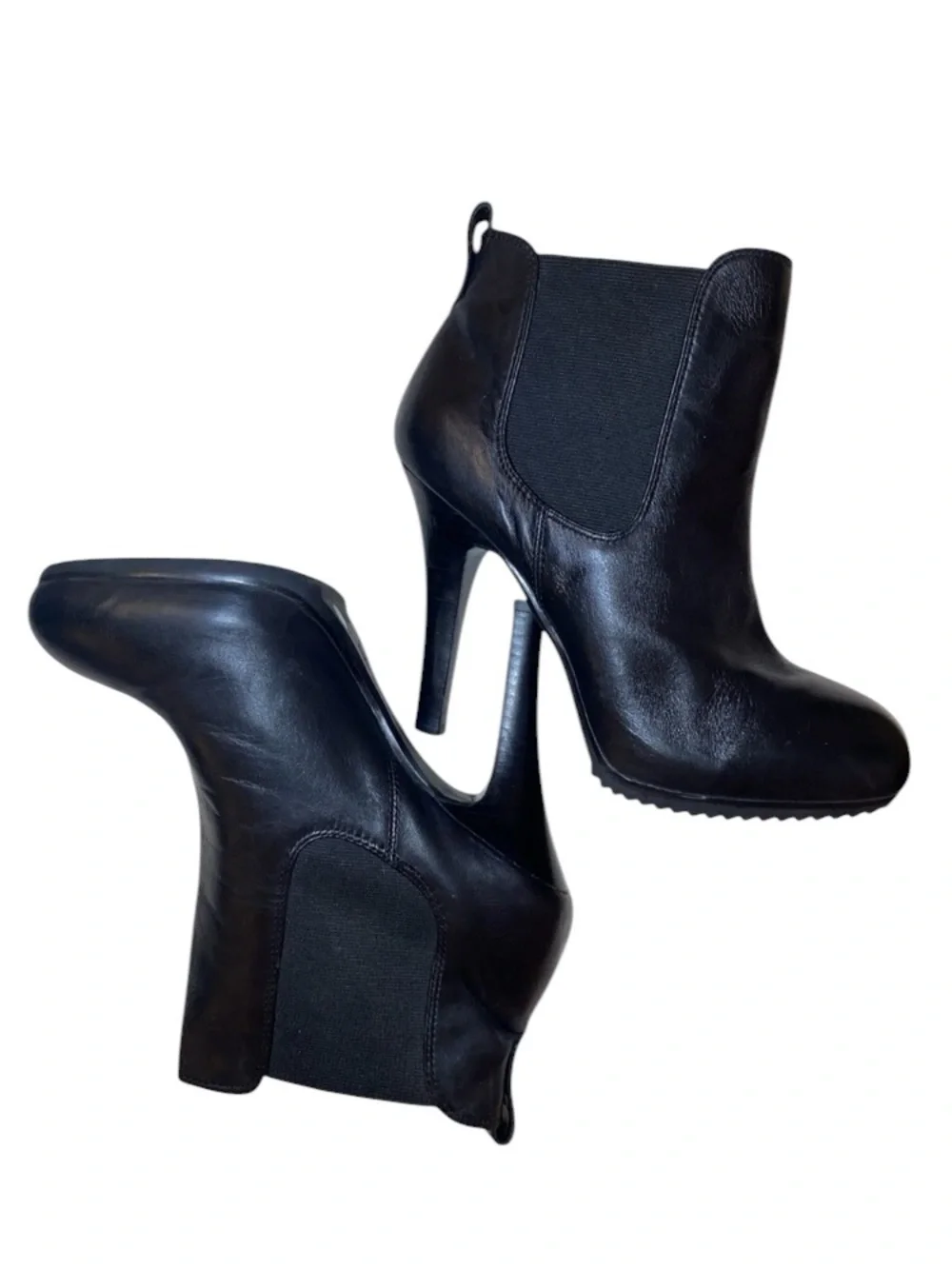 JESSICA SIMPSON “Kerra” Genuine Leather High Heel Boots in Black Size 8M - Picture 1 of 9